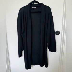 Joah Brown oversized waffle knit black cardigan